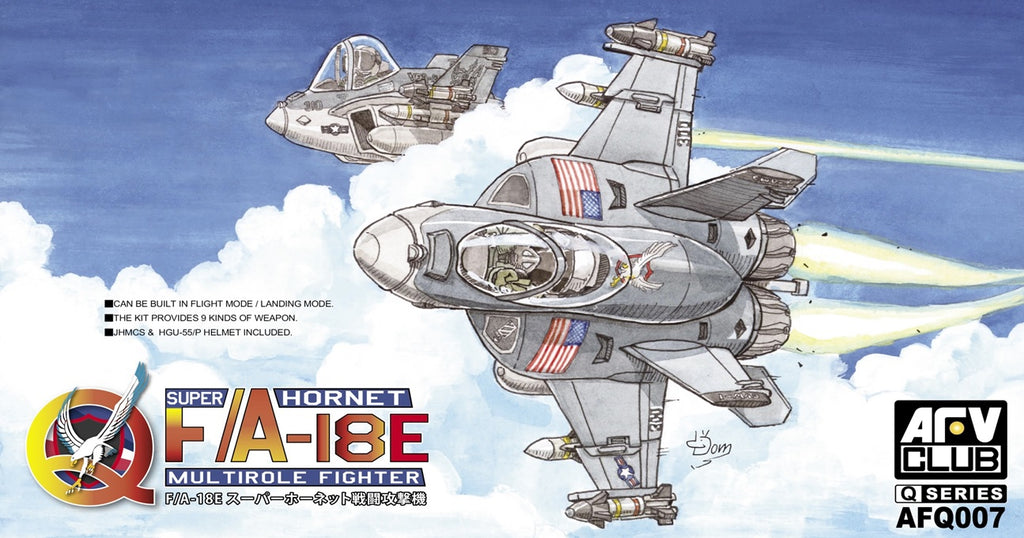 AFV CLUB SUPER HORNET F/A-18E Multirole Fighter Q-series egg plane AFQ007