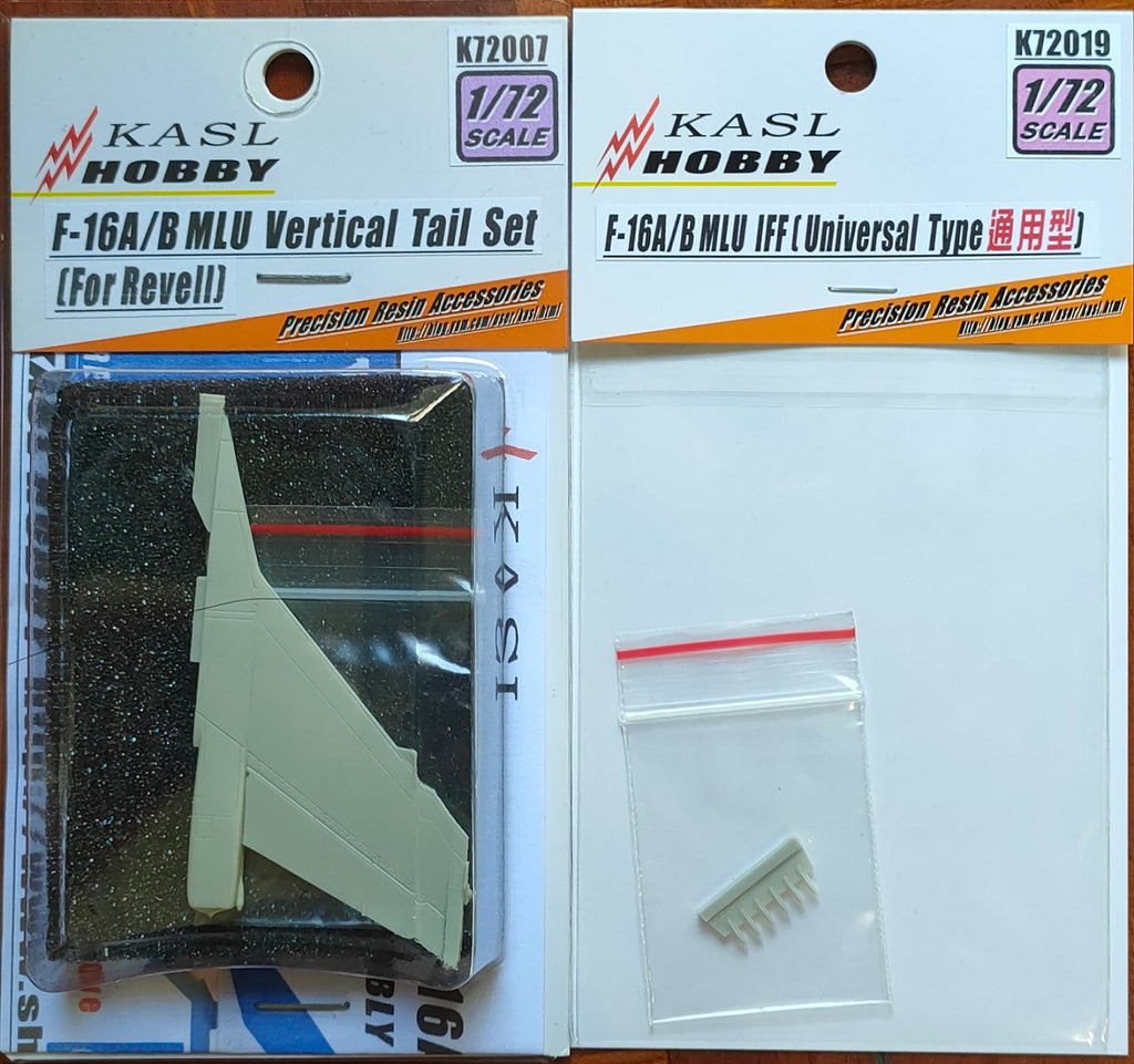 KASL Hobby 1/72 F-16A/B MLU Vertical Tail Set & IFF Antenna for REVELL