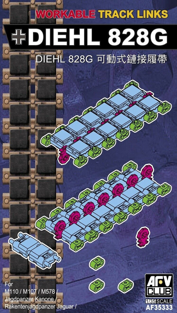 AFV CLUB 1/35 Workable track links Diehl 828G for M110, M107, M578, Kanone...