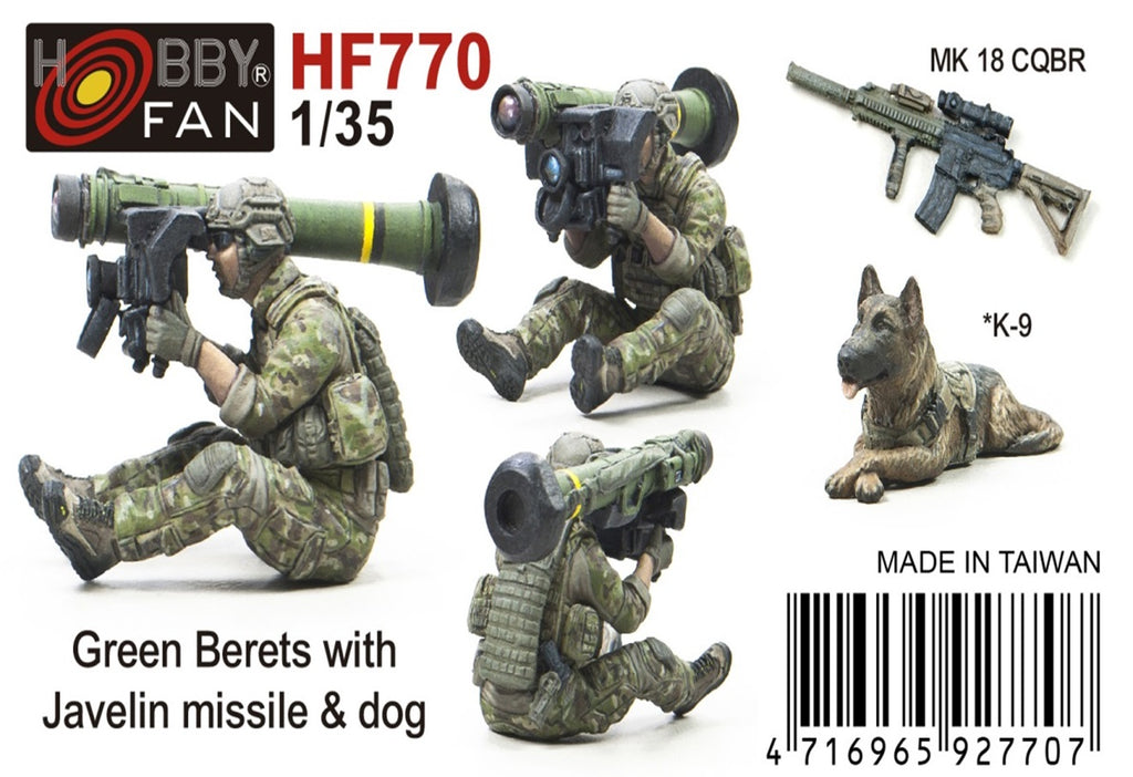 Hobby fan 1/35 U.S Green Berets with Javelin Missile 1 figure & Dog