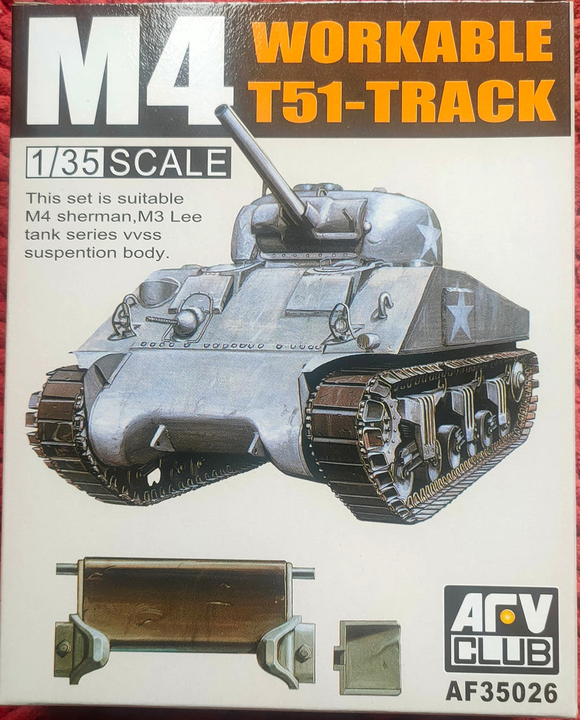AFV CLUB 1/35 M4 VVSS Track link workable rubber type T51