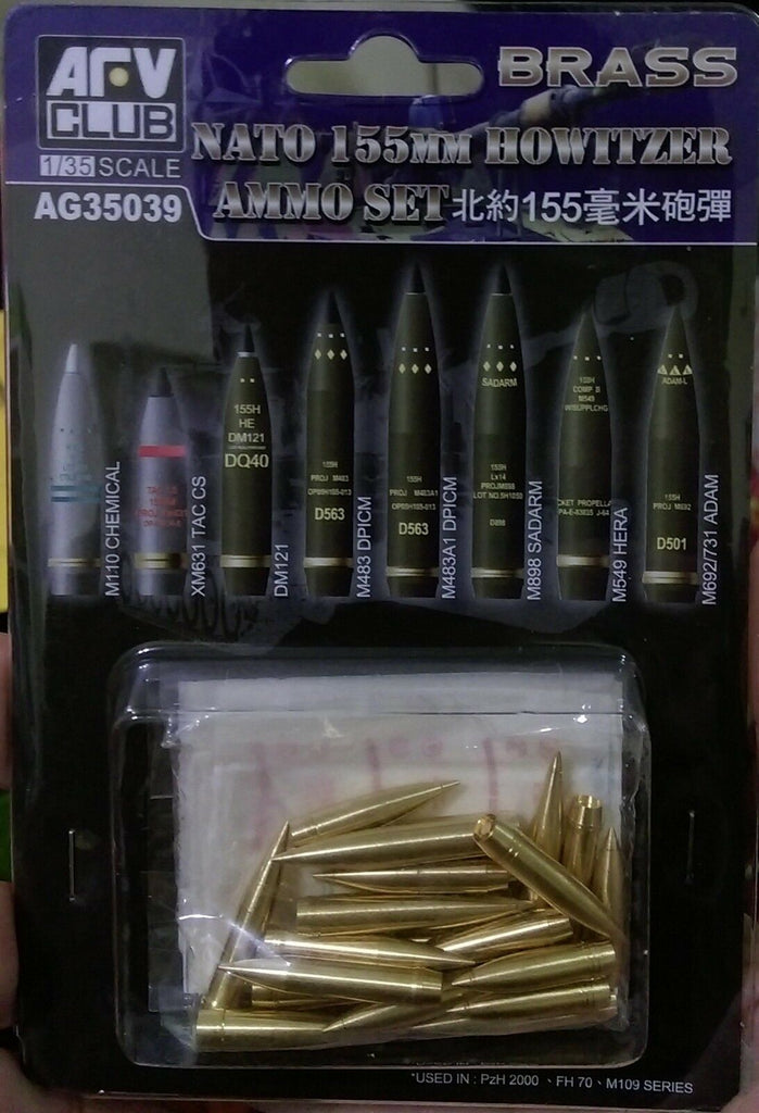 AFV CLUB 1/35 NATO 155mm Howitzer Ammunition Brass Ammo set