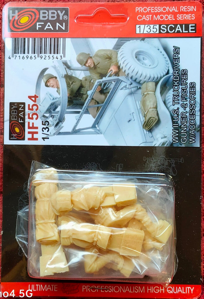 hobby fan 1/35 WWII U.S Truck Driver & Gunner Crews 2 figures w/ Accessories