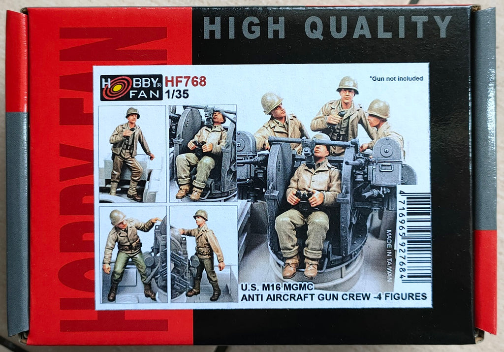 hobby fan 1/35 U.S. M16 MGMC Anti-aircraft Gun Crew 4 figures resin