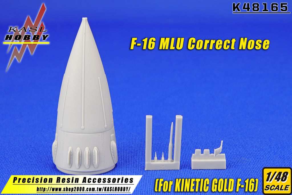 KASL Hobby 1/48 F-16 A/B MLU Correct Nose & IFF Upgrade for Kinetic GOLD F-16