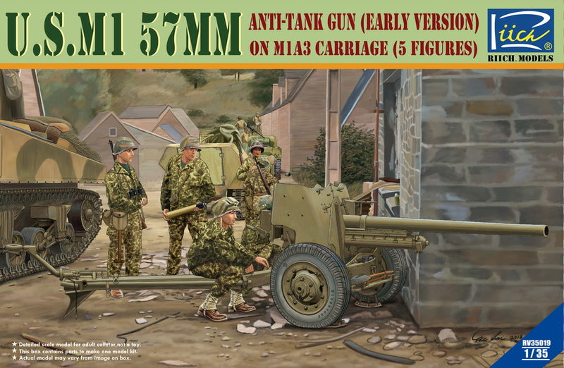 Riich models 1/35 U.S. M1 57mm anti-tank Gun early version on M1A3 Carriage
