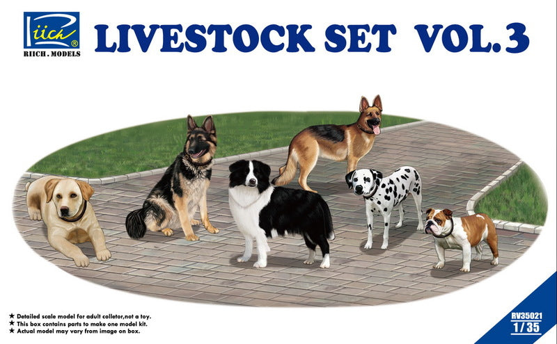 Riich models 1/35 Livestock Set Vol.3 SIX dog