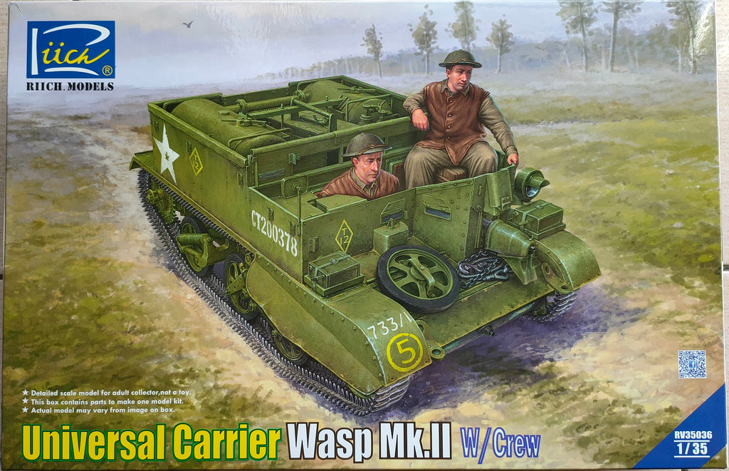 Riich models 1/35 UNIVERSAL CARRIER WASP Mk.II flamethrower vehicle w/ Crew