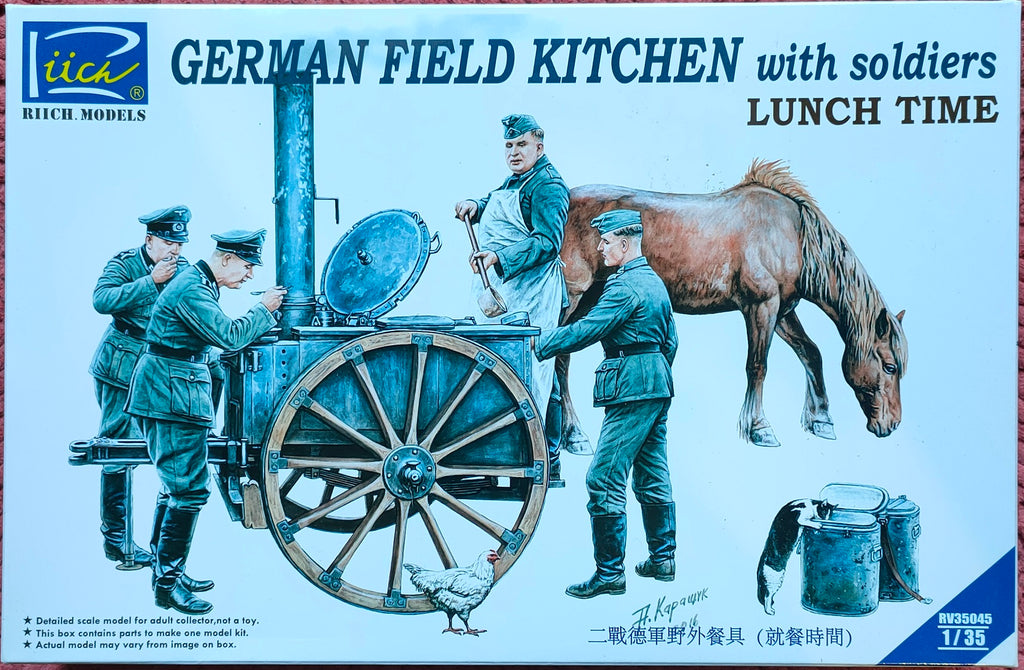 Riich models 1/35 German Field Kitche w/ Soliders Hourse & cat LUNCH TIME