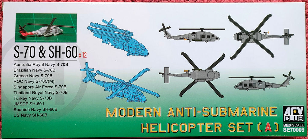 AFV CLUB 1/700 Modern Anti-submarine Helicopter Set A S-70 & SH-60