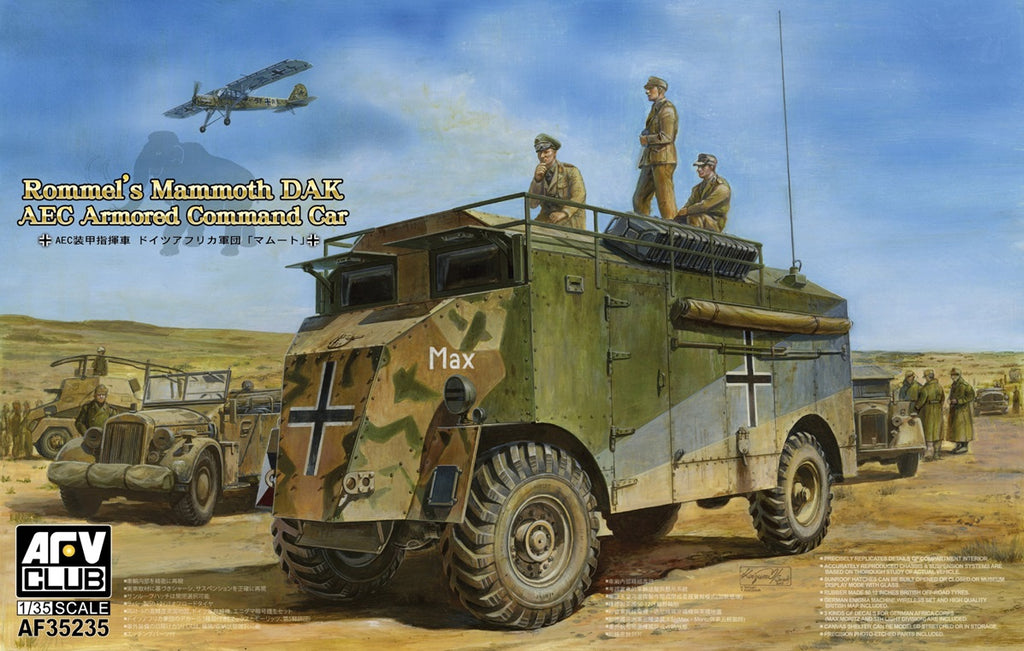 AFV Club 1/35 AEC Armored Command Car Rommel's Mammoth DAK MAX & Moritz