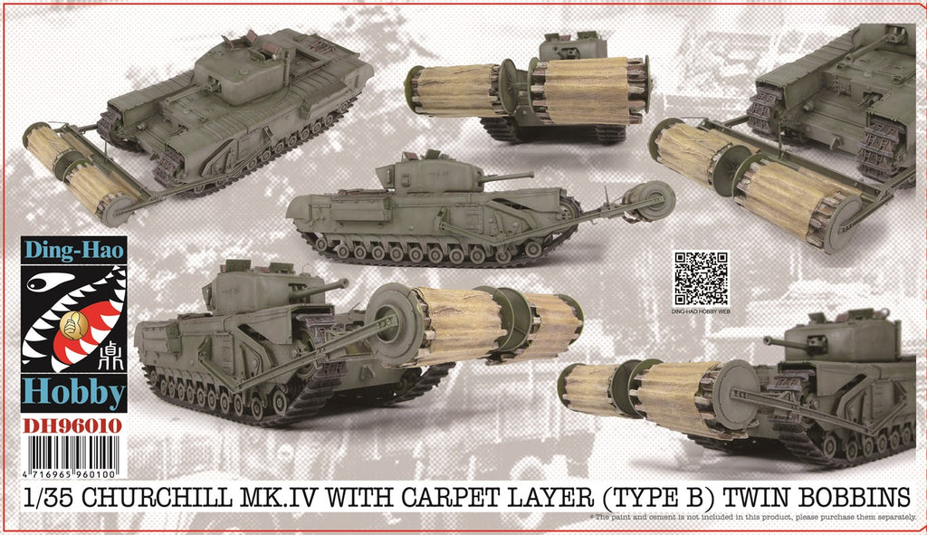 Ding-Hao hobby 1/35 Churchill MK.IV with Carpet layer type B Twin bobins Tank