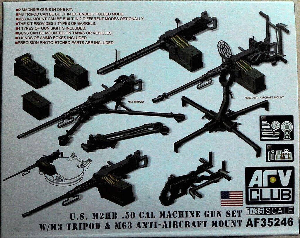 Afv club 1/35 U.S M2HB Machine Gun set w/ M3 Tripod & M63 Anti-Aircraft Mount