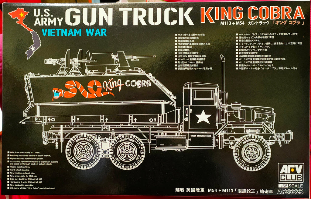 AFV CLUB 1/35 U.S Army Gun Truck King Cobra M113 ACAV + M54 – AFV