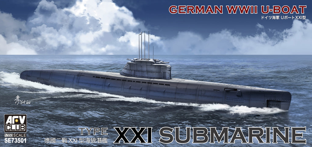 AFV club 1/350 German WWII U-boat Type XXI Submarine SE 73501