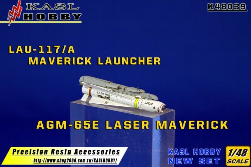 KASL Hobby 1/48 AGM-65E Maverick & LAU-117 Pylon set resin